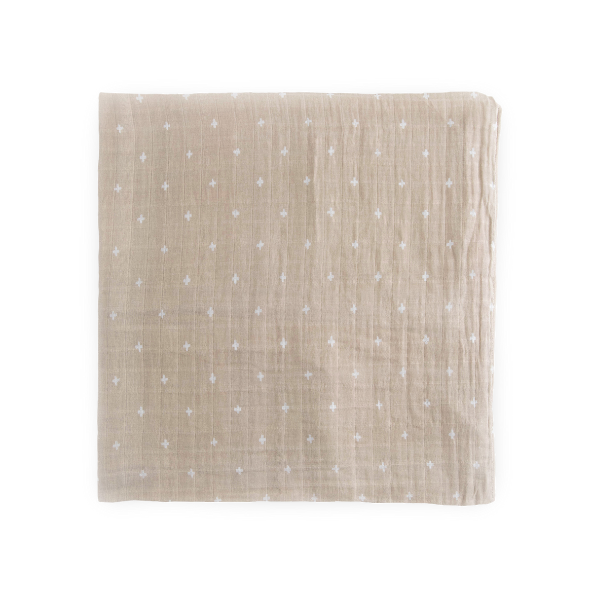 Little Unicorn - Cotton Muslin Swaddle Blanket - Taupe Cross