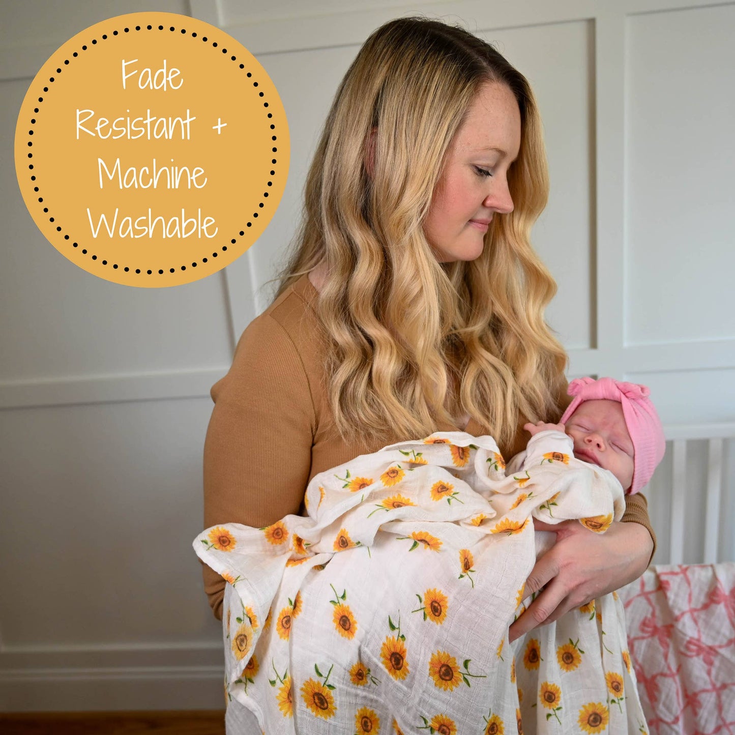 LollyBanks - Sunflower Fields Baby Swaddle Blanket