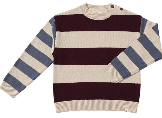 Ricardo Colour Block Sweater Burgundy/China Arms