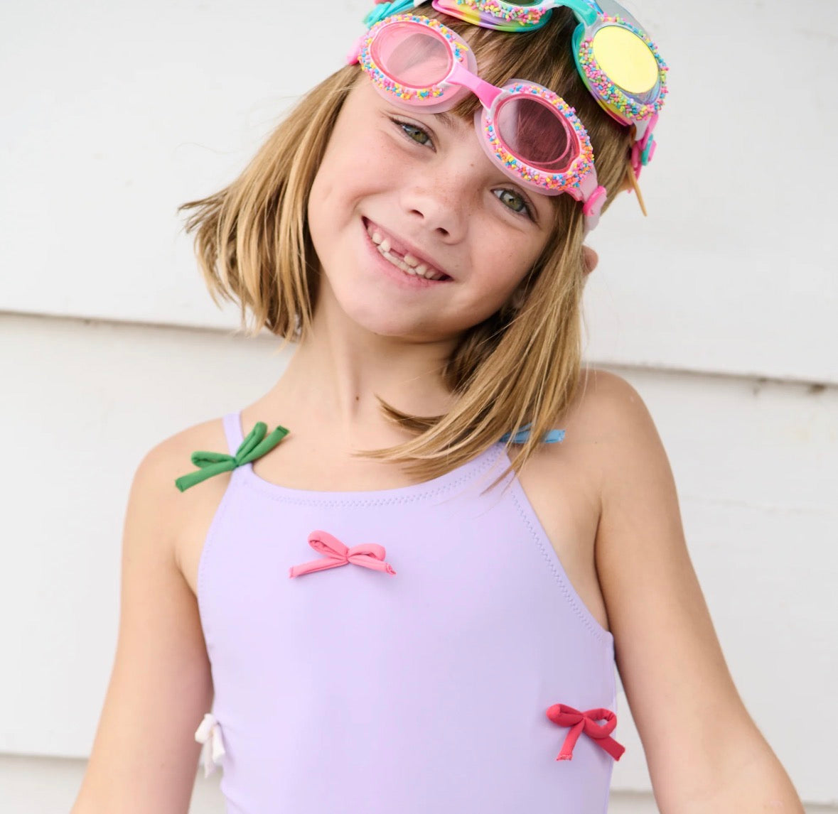 Lavender Multi Bow Swim Suit