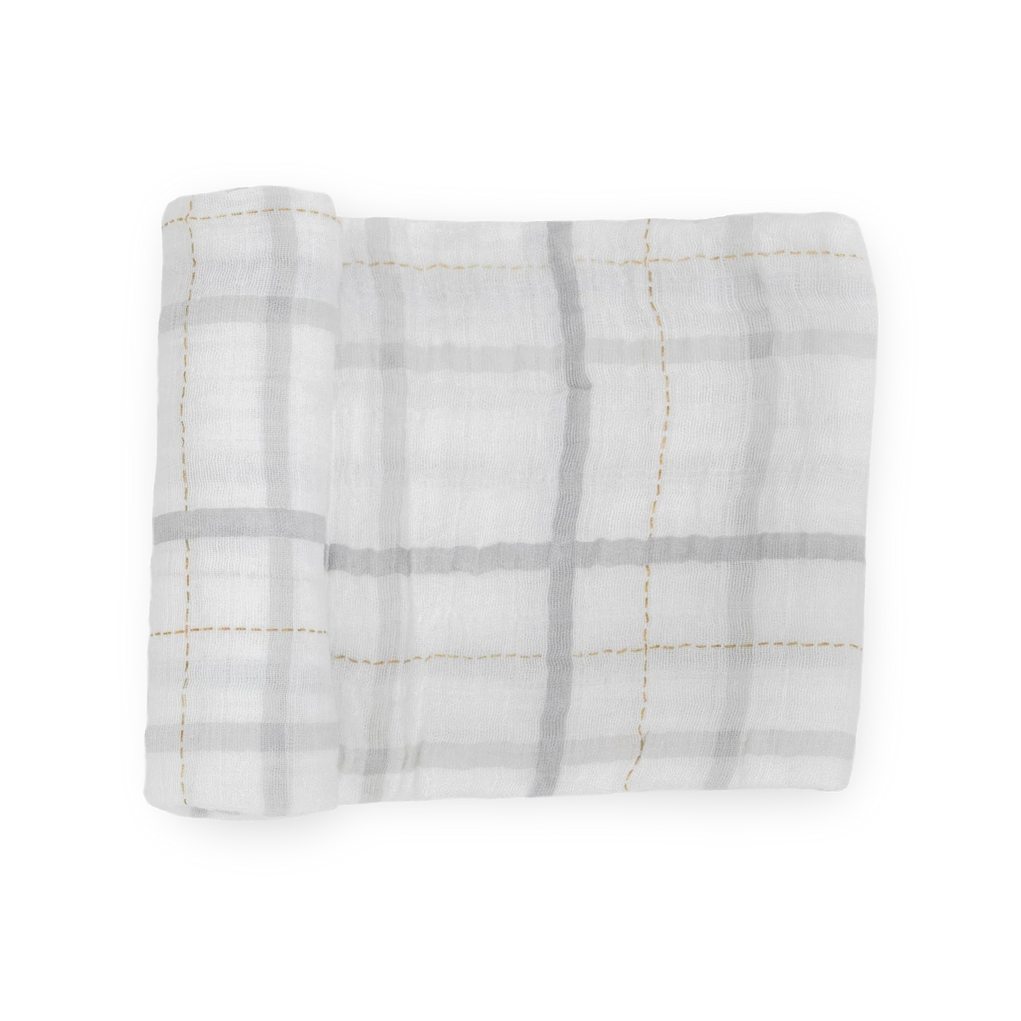 Cotton Muslin Swaddle Grey Plaid