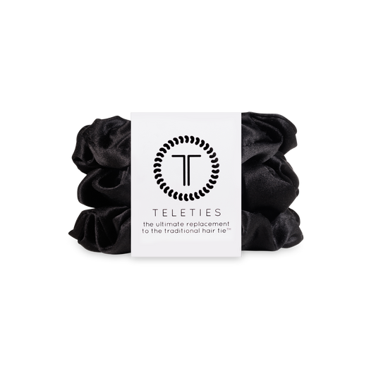 Silk Hair Scrunchie | Large | Jet Black