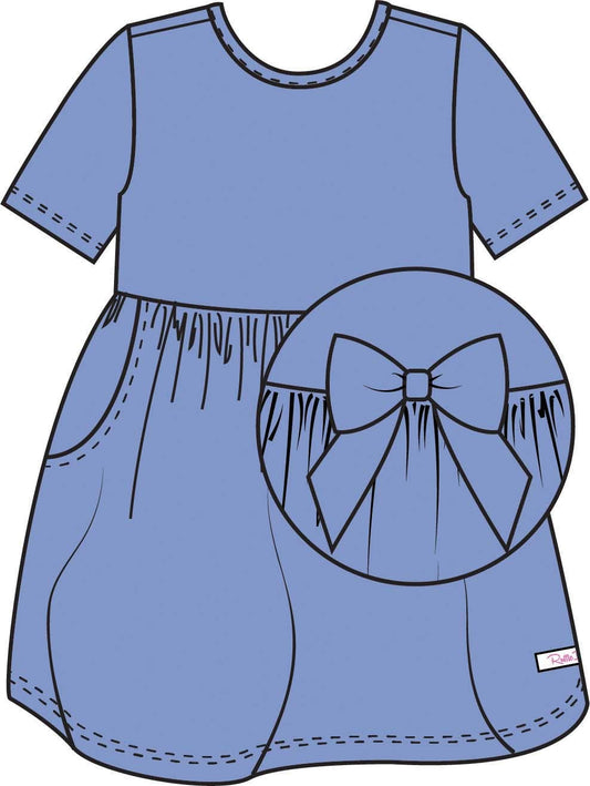 Periwinkle Blue SS Knit Twirl Dress