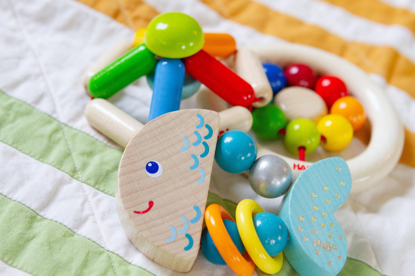 HABA USA - Rattlefish Wooden Baby Rattle