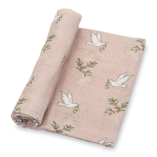 LollyBanks - Dove Baby Swaddle Muslin Blanket