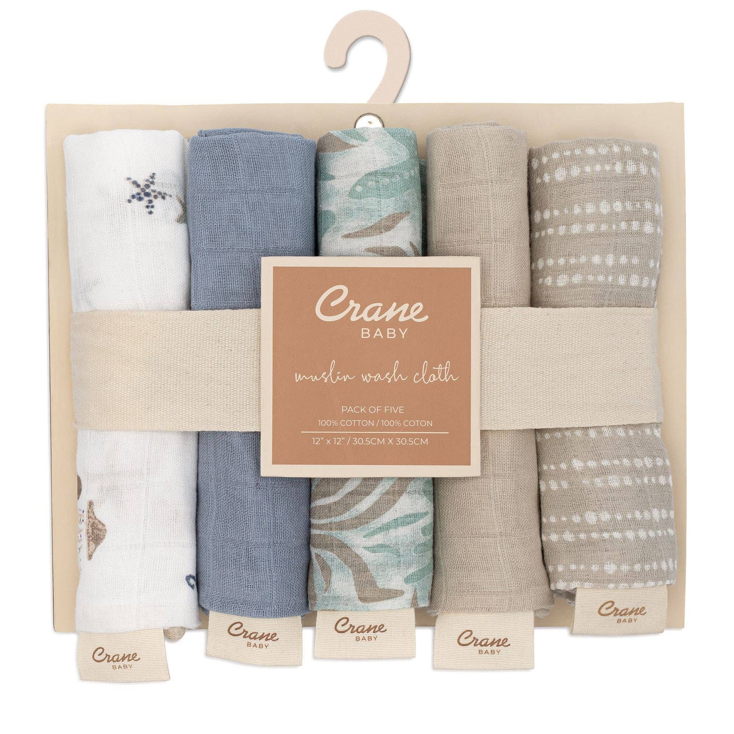 Crane Baby 5pc Sea Life Wash Cloths