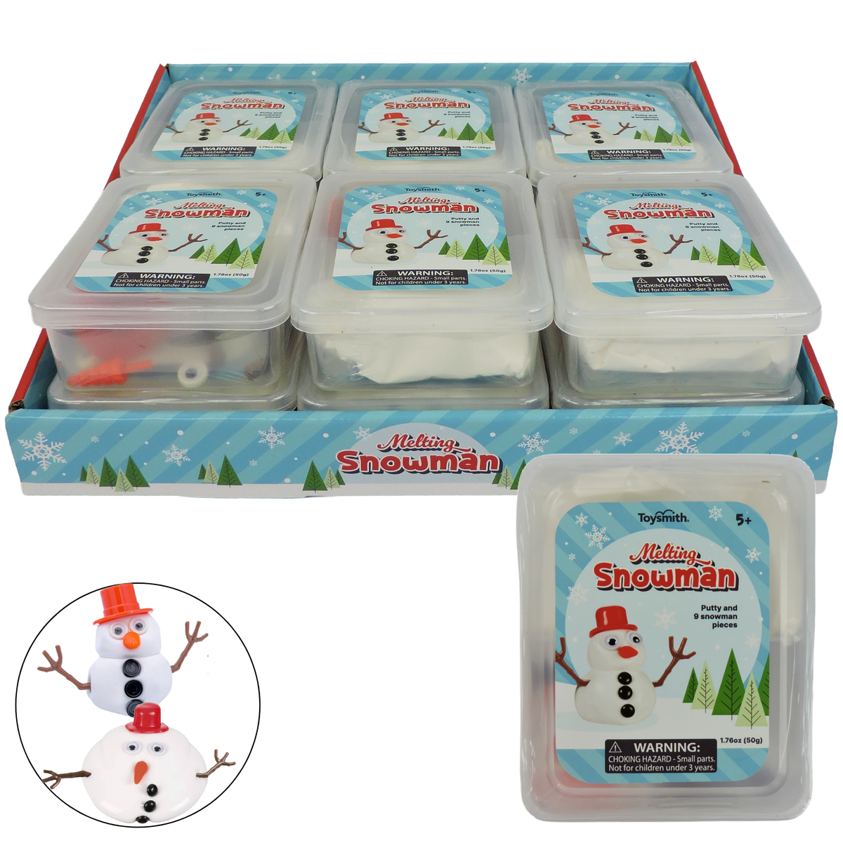 Toysmith - Melting Snowman Putty/Slime, Christmas, holiday