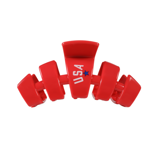 TELETIES - Classic Hair Clip | Medium | USA Red