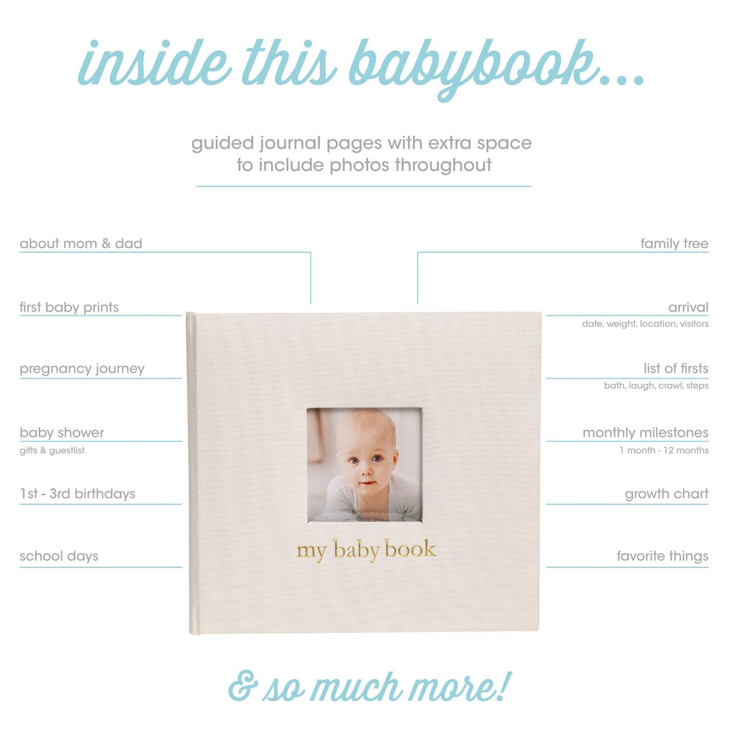 Pearhead - Ivory Linen Baby Memory Book