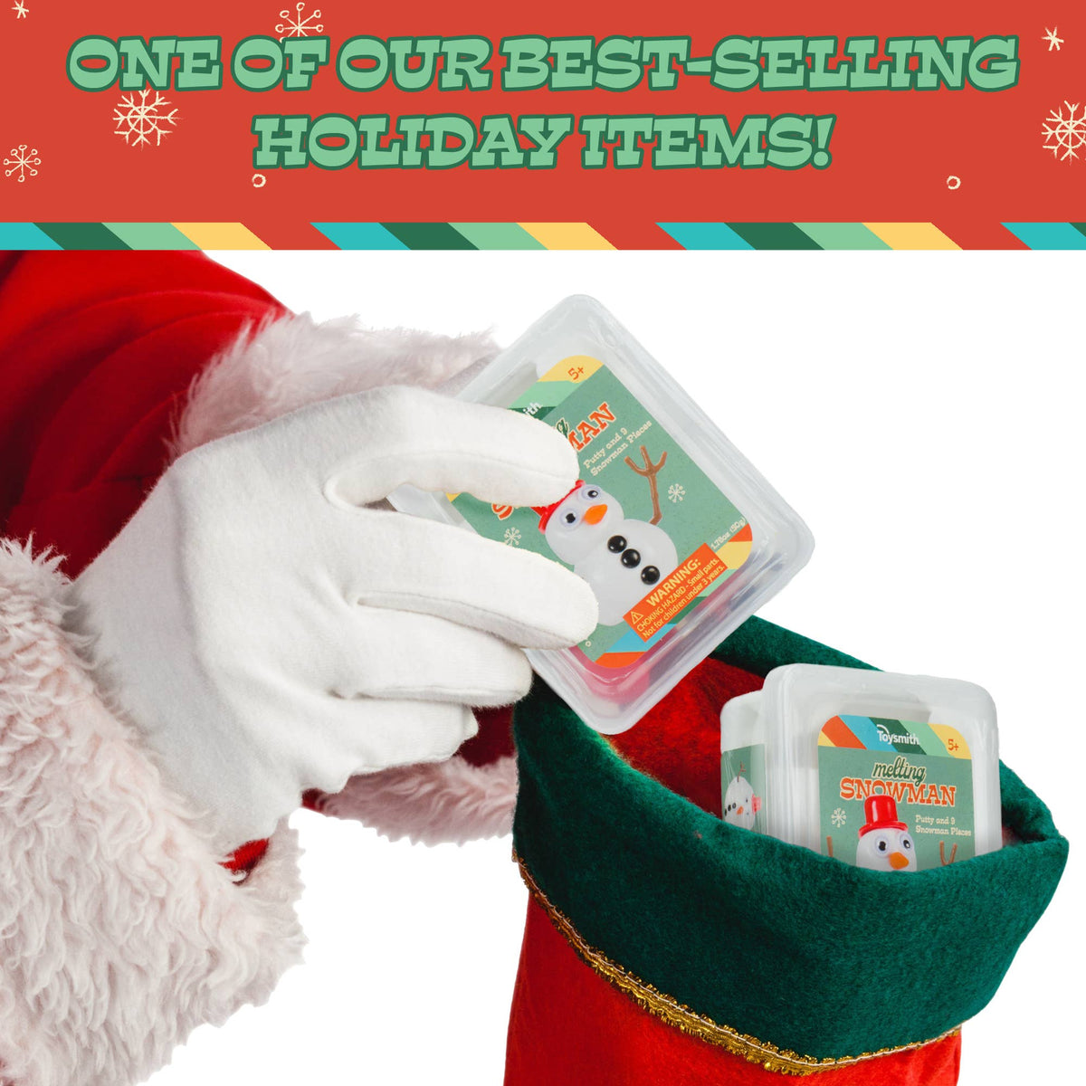 Toysmith - Melting Snowman Putty/Slime, Christmas, holiday