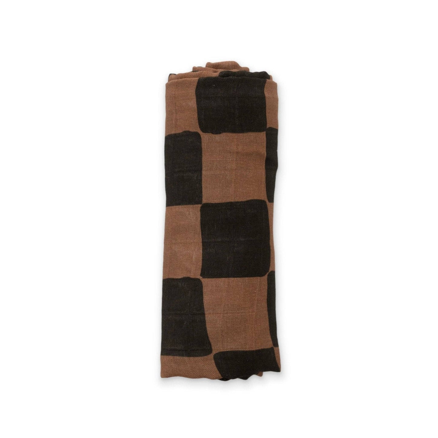 Ellie Sue - Ink & Earth Checkerboard Muslin Swaddle Blanket