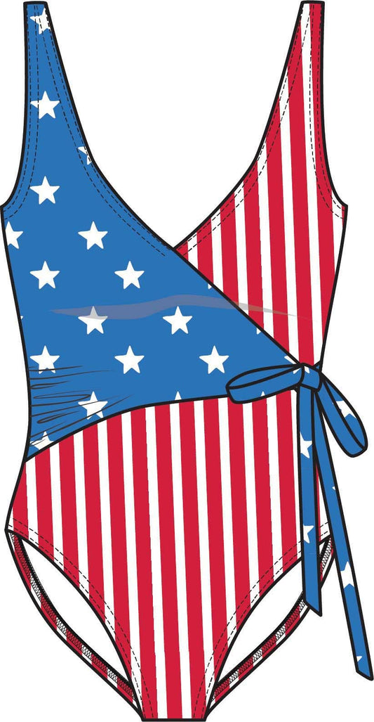 Women's Stars & Stripes Wrap One Piece