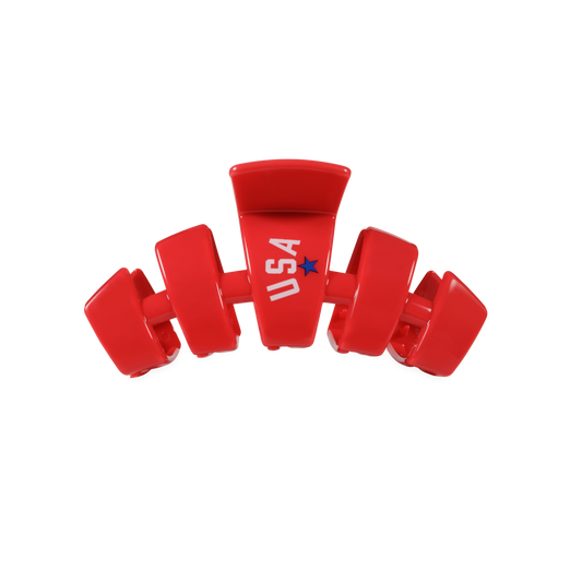TELETIES - Classic Hair Clip | Small | USA Red