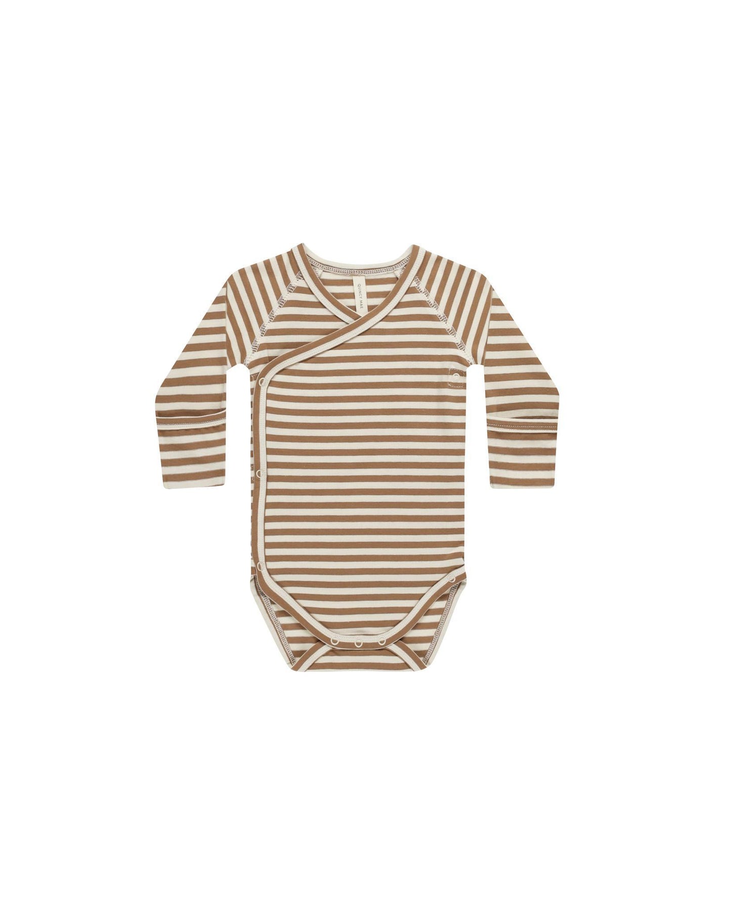 Side Snap Bodysuit||Cinnamon Stripe