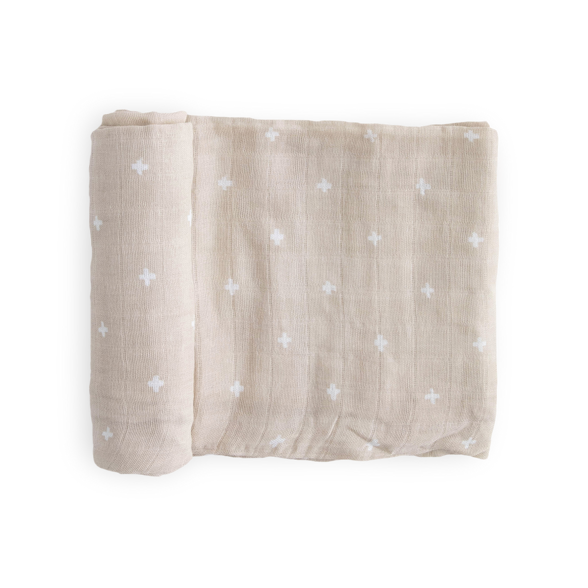 Little Unicorn - Cotton Muslin Swaddle Blanket - Taupe Cross