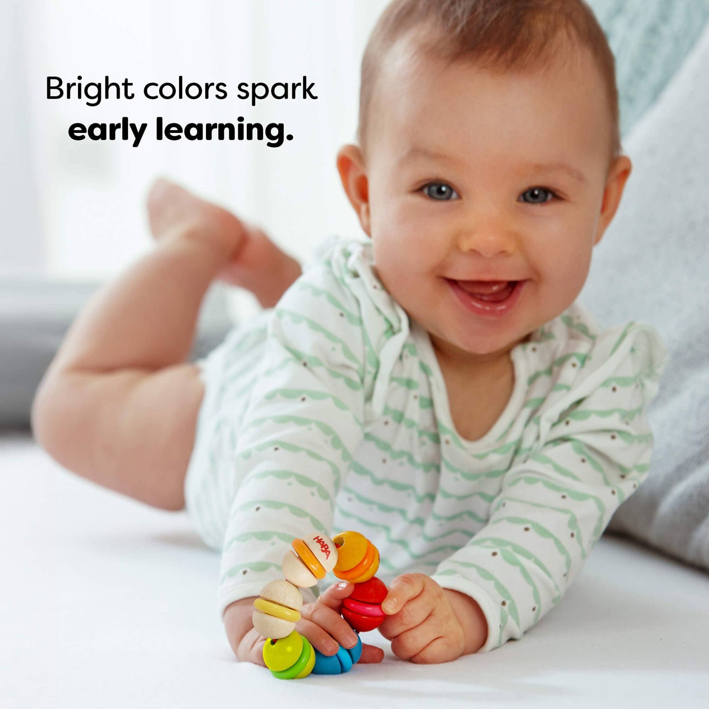 HABA USA - Rainbow Rattle Grasping and Teething Toy