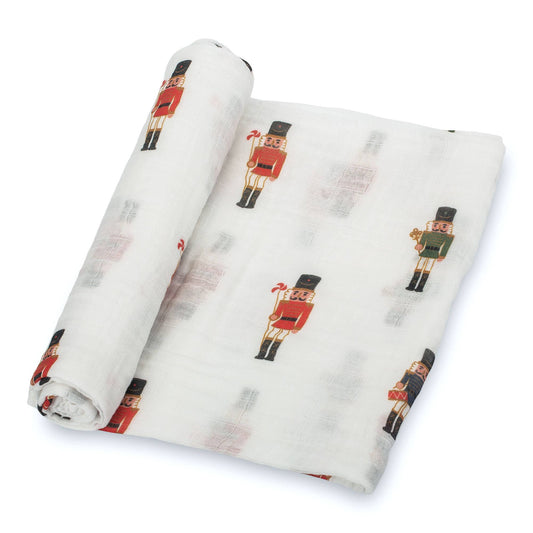 LollyBanks - What's Cracking Christmas Baby Muslin Cotton Blanket