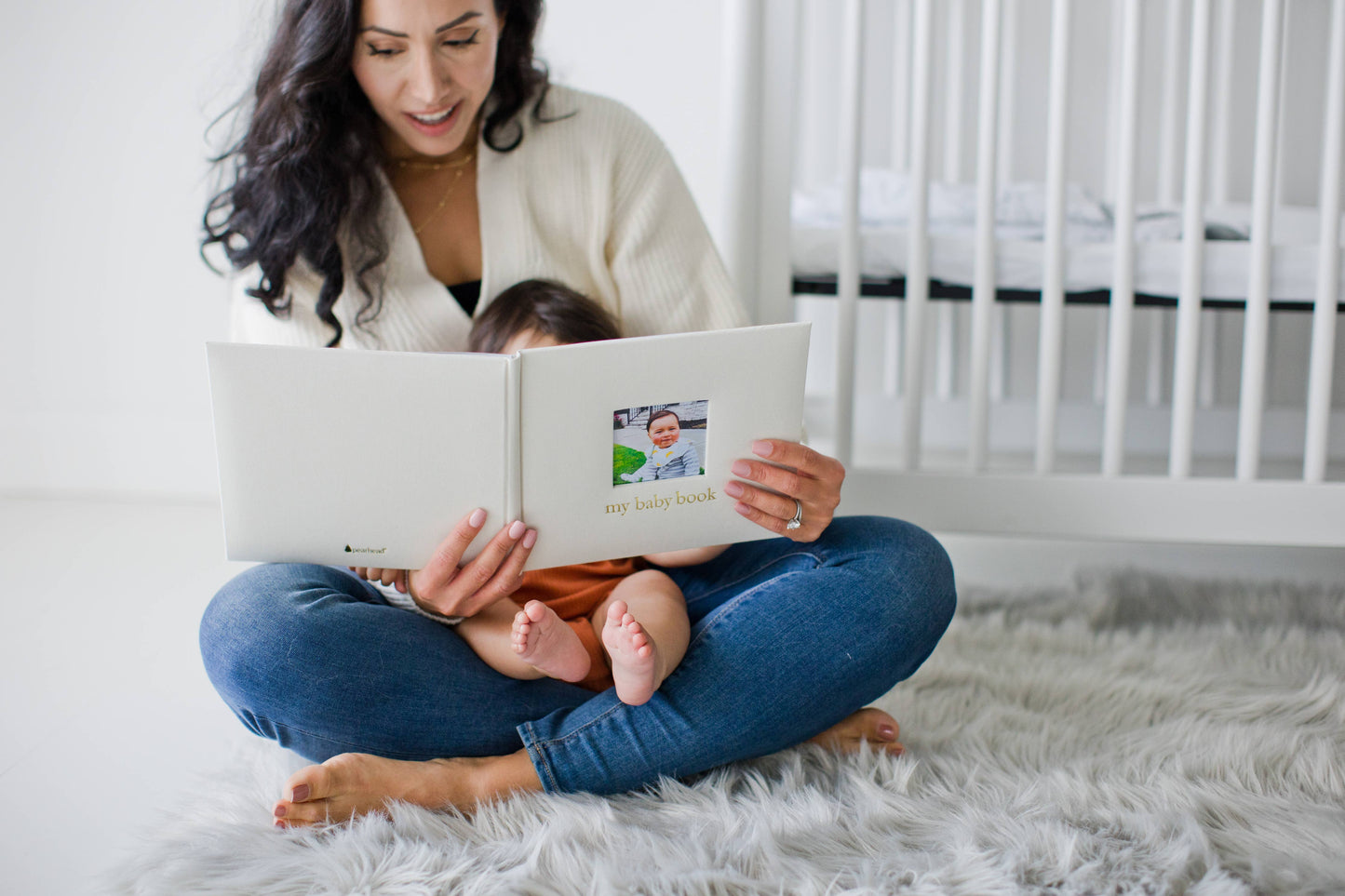 Pearhead - Ivory Linen Baby Memory Book