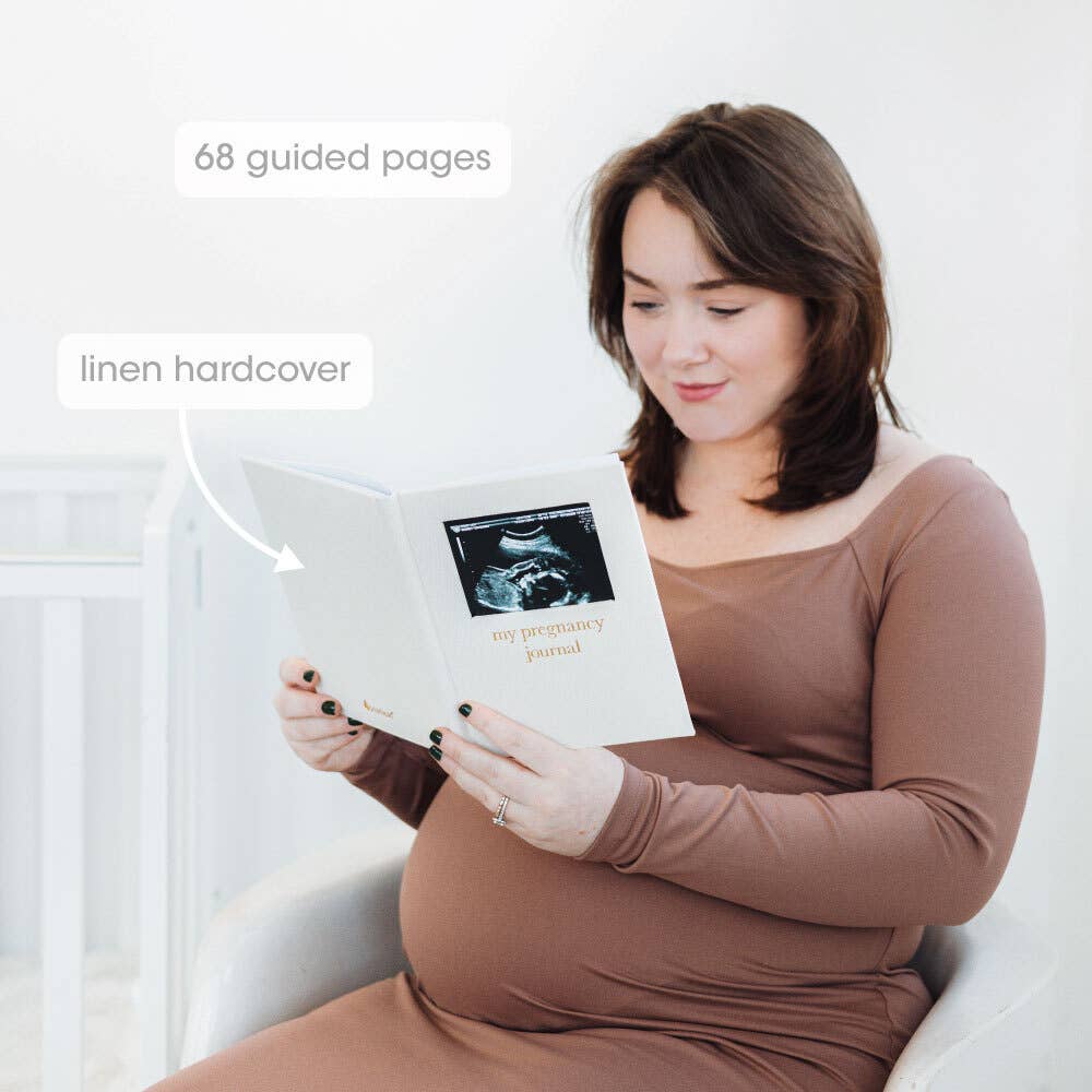 Pearhead - Linen Pregnancy Journal, Baby Shower Gifts, New Mom Gift