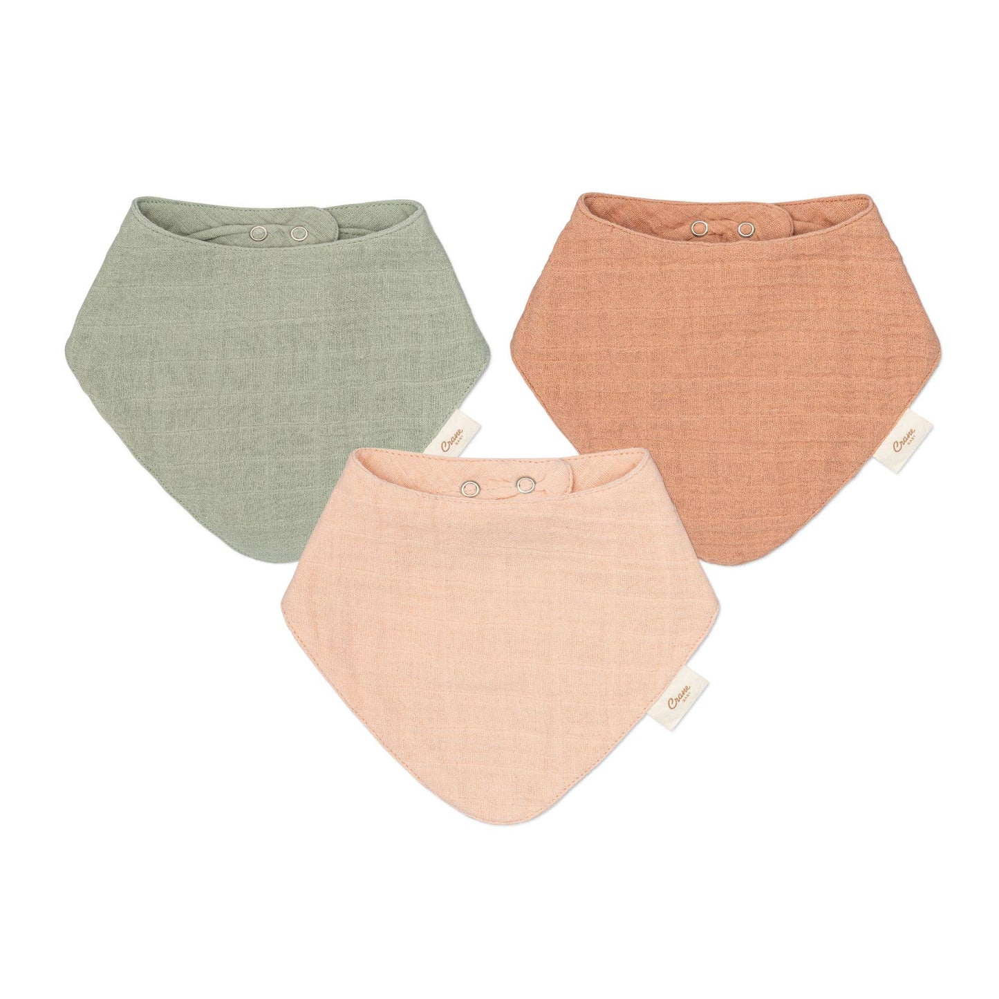 Crane Baby Rose Muslin 3Pc Bib Set