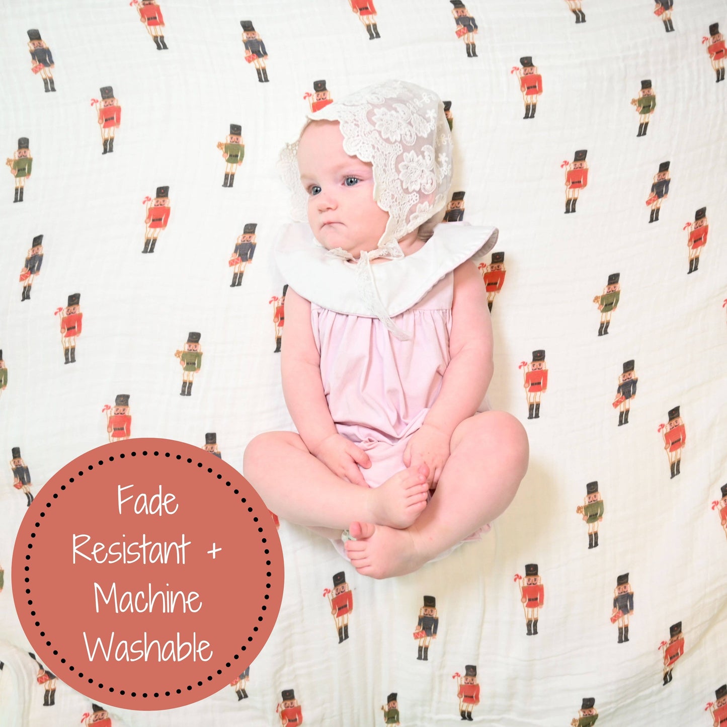 LollyBanks - What's Cracking Christmas Baby Muslin Cotton Blanket