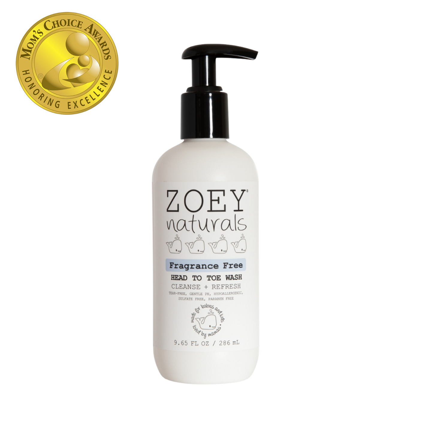 Zoey Naturals - Fragrance Free Head To Toe Wash - 9.65oz