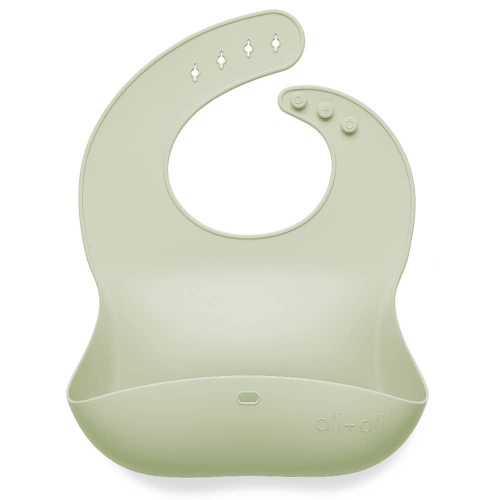 Ali+Oli - Silicone Baby Bib (Light Sage)