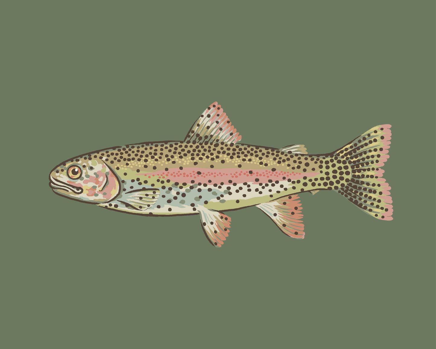 Helmsie - Rainbow Trout Art Print