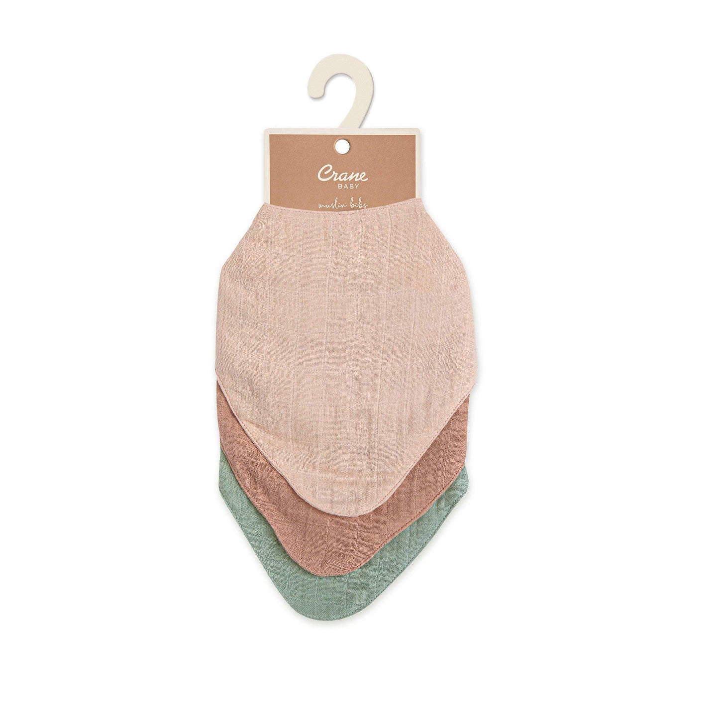 Crane Baby Rose Muslin 3Pc Bib Set