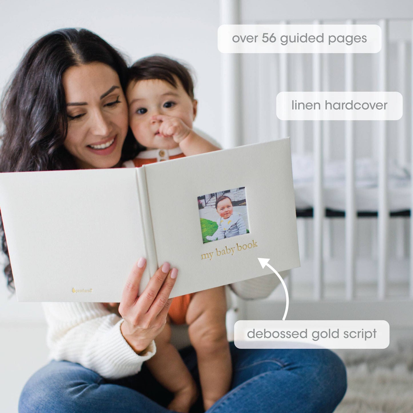 Pearhead - Ivory Linen Baby Memory Book