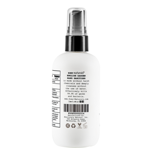 Zoey Naturals - English Garden Hand Sanitizer - 4oz