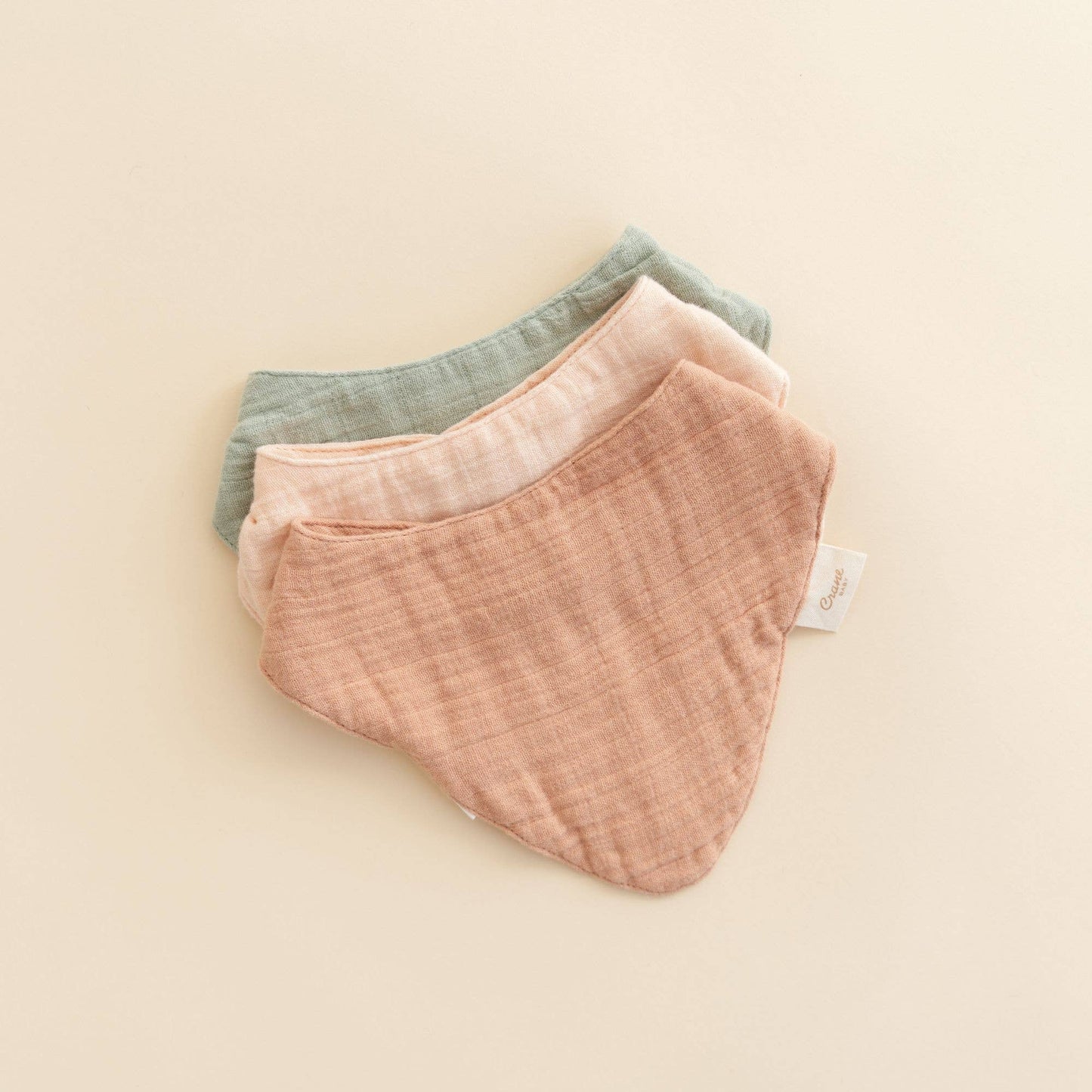Crane Baby Rose Muslin 3Pc Bib Set