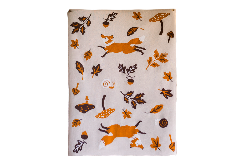 Helmsie - Leaping Fox Knit Blanket