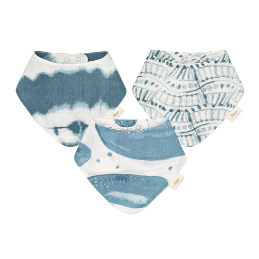 Crane Baby Caspian 3Pc Muslin Bib Set