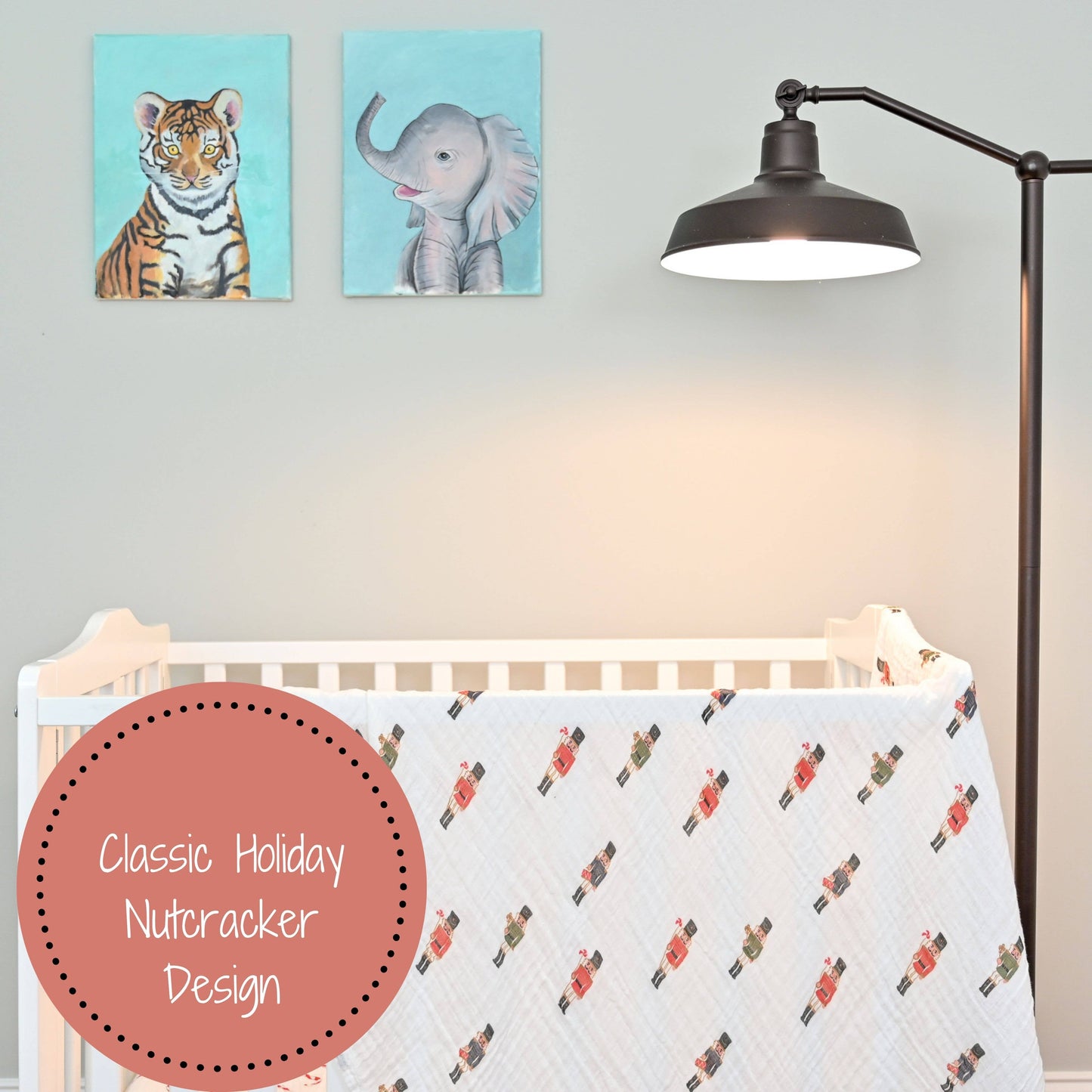 LollyBanks - What's Cracking Christmas Baby Muslin Cotton Blanket