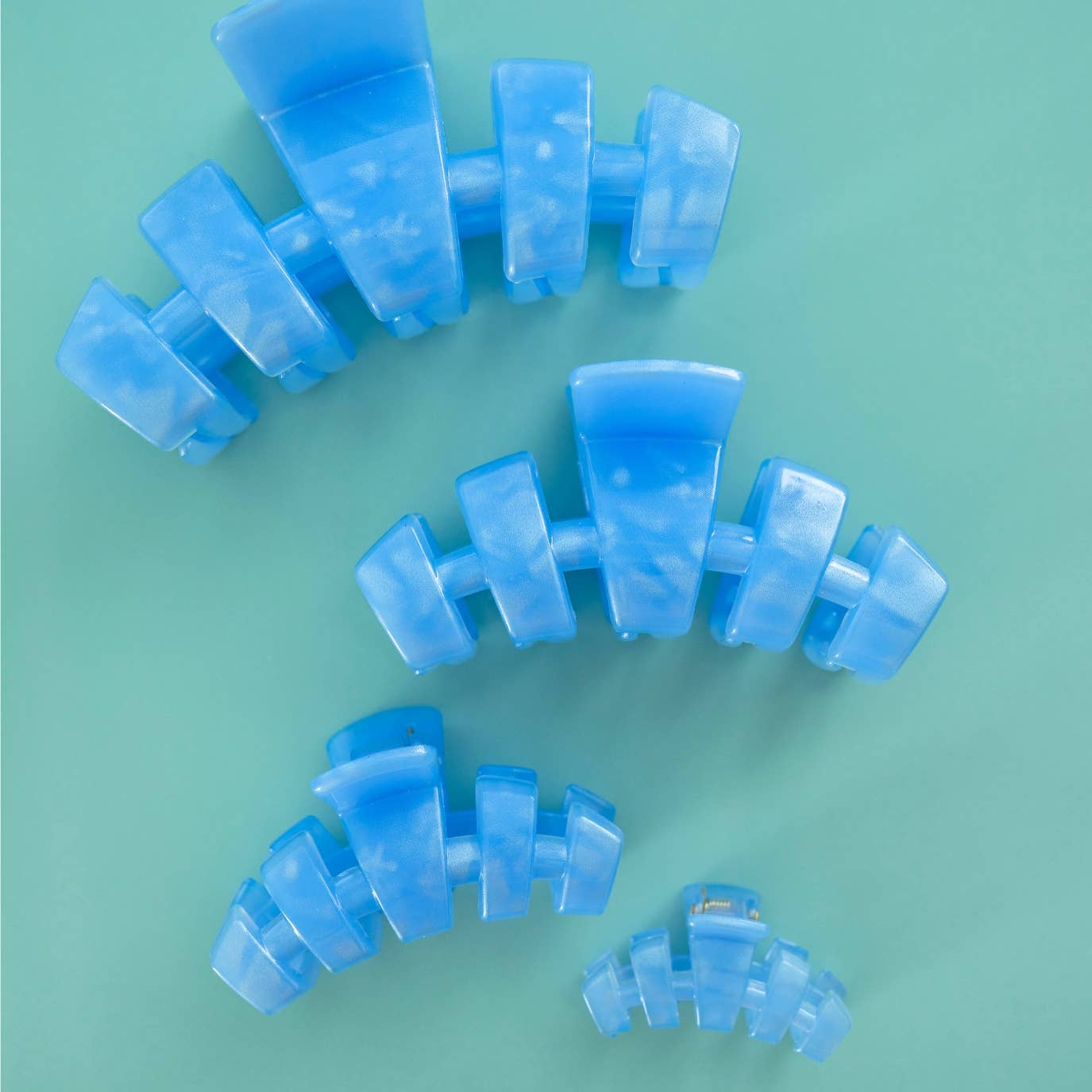 TELETIES - Classic Hair Clip | Medium | Blue Lagoon