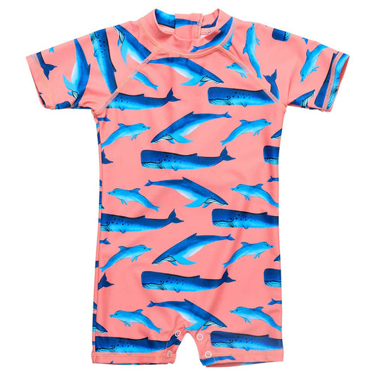 Snapper Rock Swimwear UPF50+ - Whale Tail SS Sunsuit