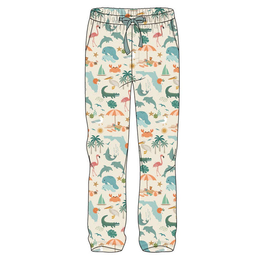 Florida Adult PJ Pants: Beige/Multi