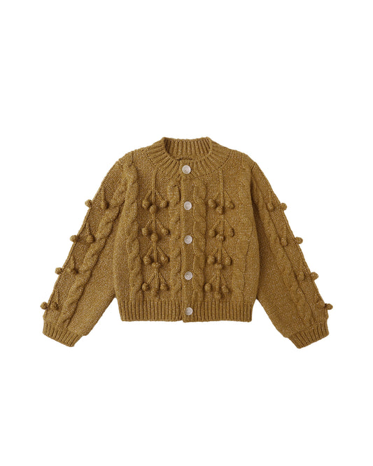 Bobble Cardigan||Golden