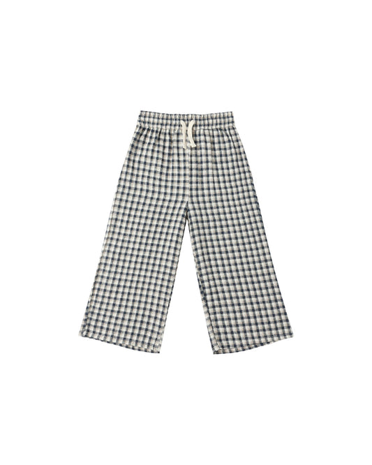 Wide Leg Pant||Navy Check