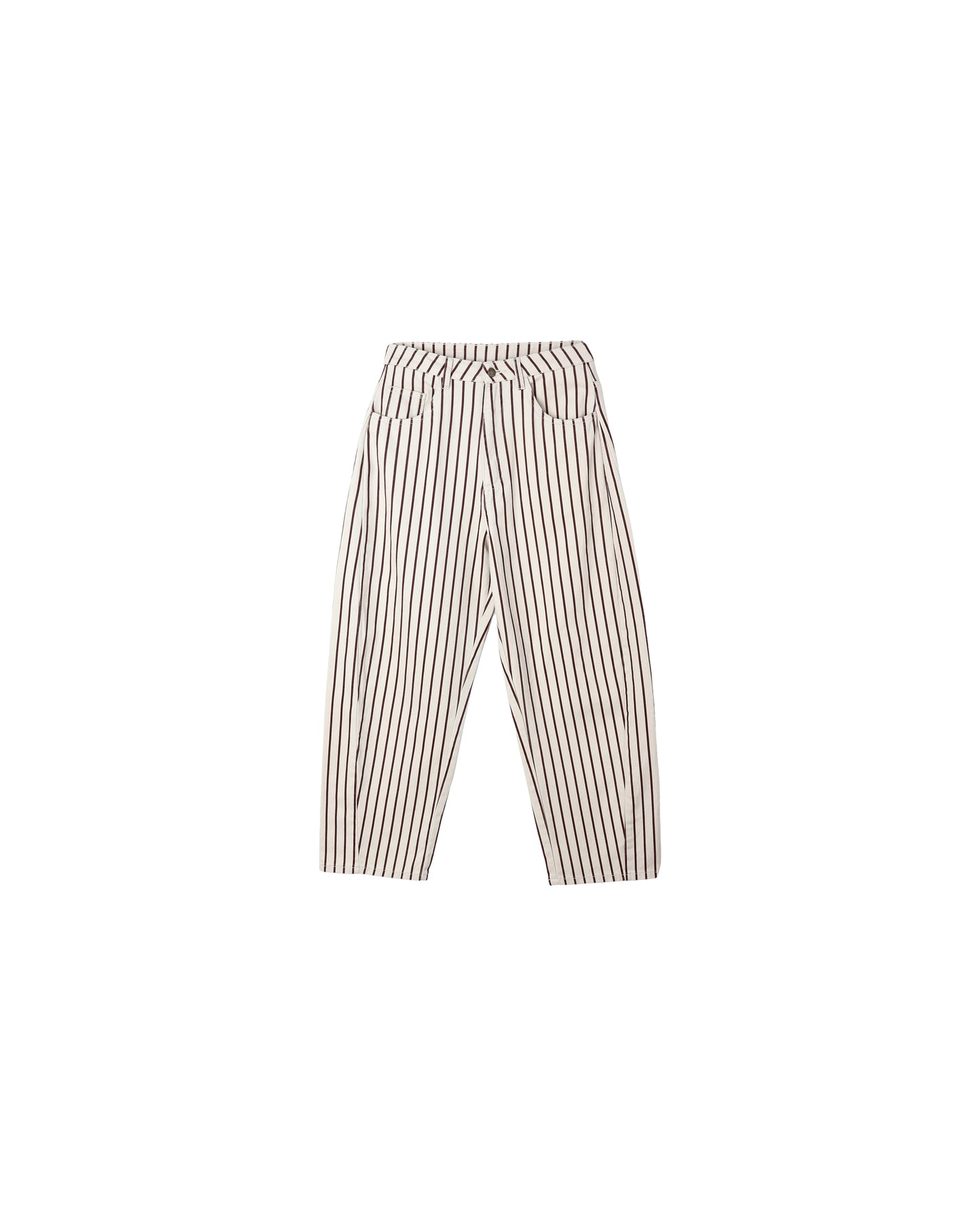 Barrel Pant||Burgundy Pinstripe