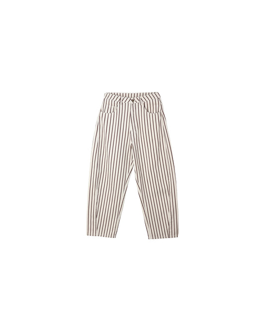 Barrel Pant||Burgundy Pinstripe