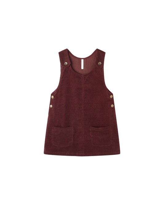 Odette Overall Dress||Burgundy