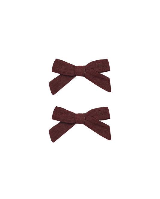 Bows Set of 2||Burgundy