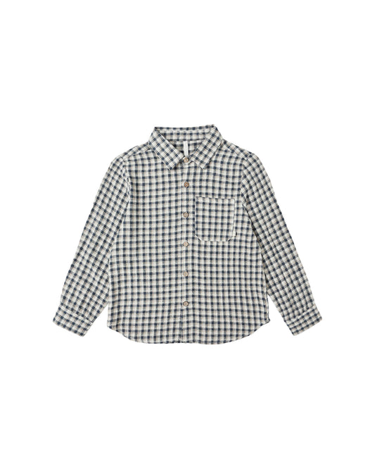 Collared LS Shirt||Navy
