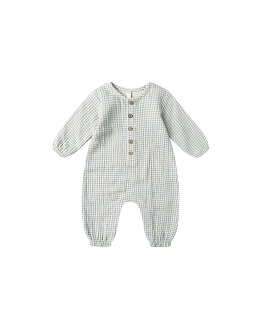 Woven Jumpsuit||Blue Gingham