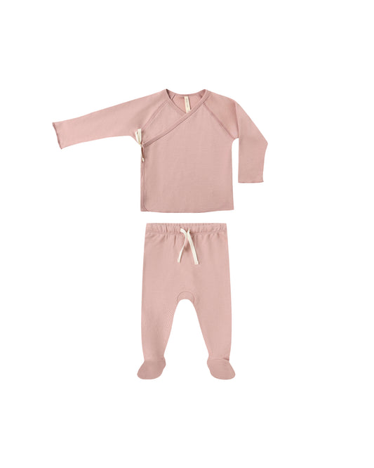 Wrap Top+Footed Pant||Rose