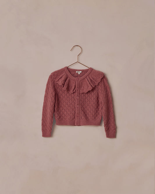Ruffle Cardigan|Raspberry