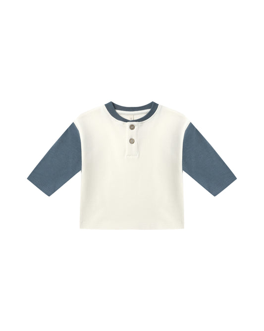 LS Henley Tee||Ocean