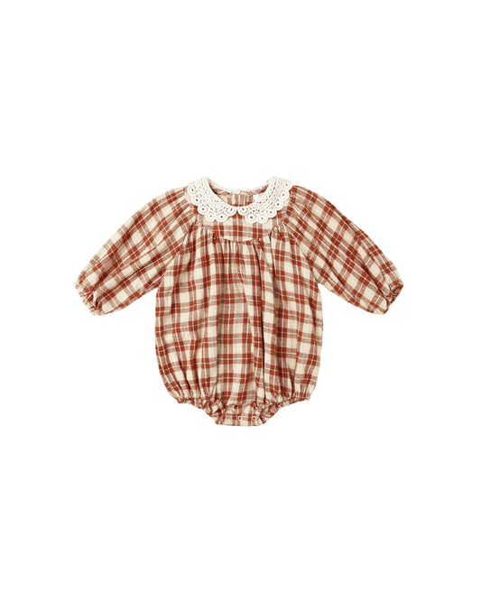 Heidi Romper||Red Plaid